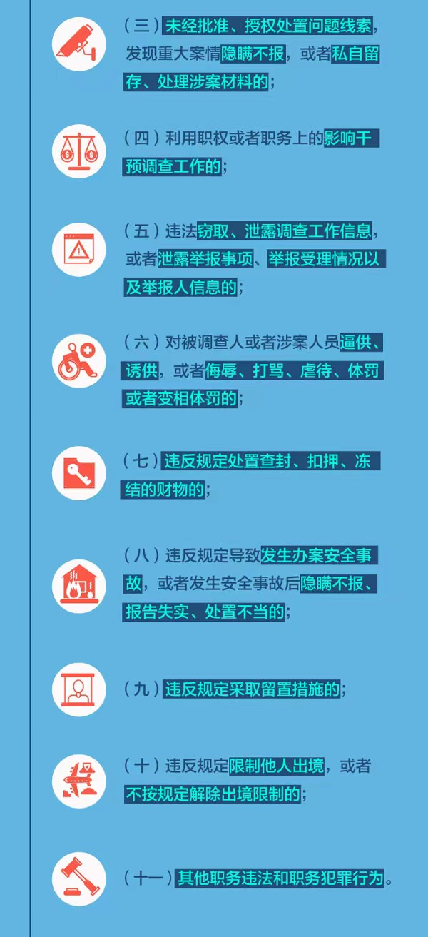 图解监察法实施条例丨监察人员在履职中有这些行为将被严肃处理