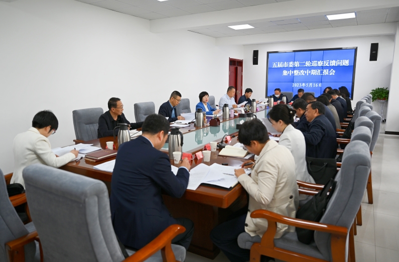 五届市委第二轮巡察整改中期汇报会召开