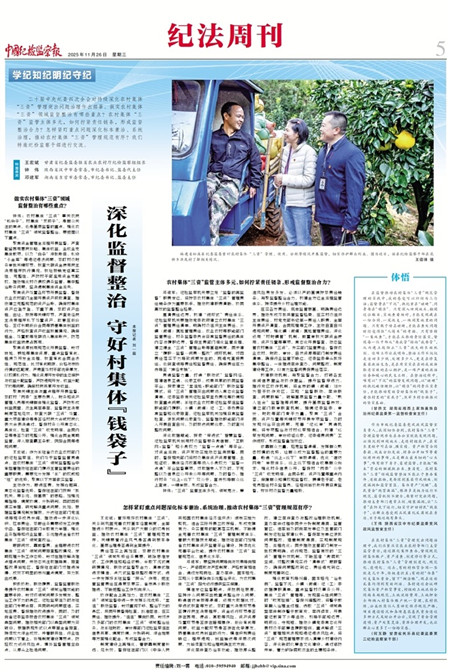 中国纪检监察报：深化监督整治 守好村集体“钱袋子”